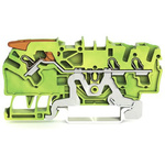 Wago TOPJOB S, 2102 Series Green/Yellow Earth Terminal Block, 2.5mm², Single-Level, Push-In Cage Clamp Termination,