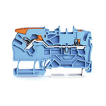 Wago TOPJOB S, 2102 Series Blue Feed Through Terminal Block, 2.5mm², Single-Level, Push-In Cage Clamp Termination,