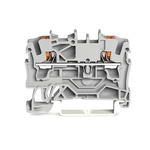 Wago TOPJOB S, 2202 Series Grey Feed Through Terminal Block, 2.5mm², Single-Level, Push-In Cage Clamp Termination,