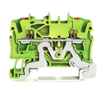 Wago TOPJOB S, 2202 Series Green/Yellow Earth Terminal Block, 2.5mm², Single-Level, Push-In Cage Clamp Termination,
