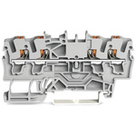Wago TOPJOB S, 2202 Series Grey Feed Through Terminal Block, 2.5mm², Single-Level, Push-In Cage Clamp Termination,