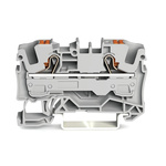 Wago TOPJOB S, 2206 Series Grey Feed Through Terminal Block, 6mm², Single-Level, Push-In Cage Clamp Termination, ATEX,