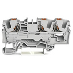 Wago TOPJOB S, 2206 Series Grey Feed Through Terminal Block, 6mm², Single-Level, Push-In Cage Clamp Termination, ATEX,