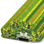 Phoenix Contact PTTBS Series Green/Yellow Double Level Terminal Block, Push In Termination