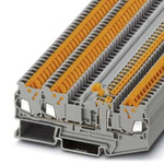 Phoenix Contact QTC Series Grey DIN Rail Terminal Block, Quick Connect Termination