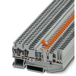 Phoenix Contact ST Series Grey DIN Rail Terminal Block, Spring Clamp Termination