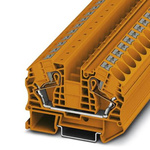Phoenix Contact PT 16 N OG Series Orange Component Terminal Block, 25mm², Push In Termination, ATEX, IECEx