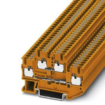 Phoenix Contact PTTB 2.5 OG Series Orange Double Level Terminal Block, 0.14 → 4mm², Push In Termination