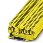 Phoenix Contact ST 4-TWIN Series Yellow Feed Through Terminal Block, 0.08 → 6mm², Spring Cage Termination, ATEX