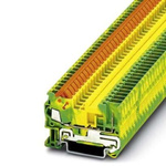 Phoenix Contact 5/ 1P, QTC 1 Series Green/Yellow Earth Terminal Block, 0.25 → 1.5mm², Plug In Termination