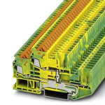 Phoenix Contact 5/ 2P, QTTCB 1 Series Green/Yellow Double Level Terminal Block, 0.25 → 1.5mm²