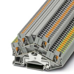 Phoenix Contact PTTBS 2.5-PE/L Series Grey Double Level Terminal Block, 0.14 → 4mm², Push In Termination