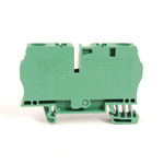 Rockwell Automation 1492 Series Green DIN Rail Terminal Block, 6mm², Spring Clamp Termination, ATEX, IECEx