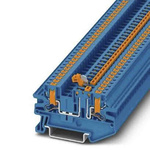 Phoenix Contact PTV Series Blue Knife Disconnect Terminal Block, Push In Termination