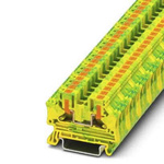 Phoenix Contact PTV Series Green/Yellow Earth Terminal Block, Push In Termination