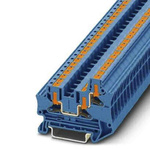 Phoenix Contact PTV Series Blue Feed Through Terminal Block, Push In Termination