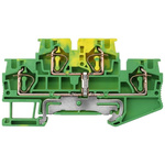 Siemens Green/Yellow DIN Rail Terminal Block, 6mm², Double-Level, Spring Termination