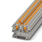 Phoenix Contact PTV Series Grey DIN Rail Terminal Block, 4mm², Single-Level, Screw Termination