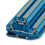 Phoenix Contact PTTBV Series Blue DIN Rail Terminal Block, 4mm², Double-Level, Push In Termination