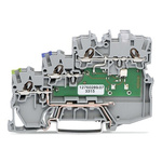Wago TOPJOB S, 2000 Series Grey Terminal Block, 1mm², Triple-Level, Push-In Cage Clamp Termination