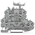 Wago TOPJOB S, 2000 Series Grey Feed Through Terminal Block, 1mm², Double-Level, Push-In Cage Clamp Termination, ATEX,