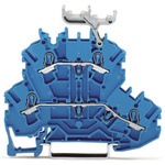 Wago TOPJOB S, 2002 Series Blue Feed Through Terminal Block, 2.5mm², Double-Level, Push-In Cage Clamp Termination,