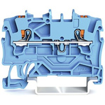 Wago TOPJOB S, 2201 Series Blue Feed Through Terminal Block, 1.5mm², Single-Level, Push-In Cage Clamp Termination,