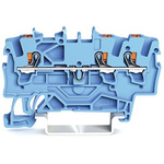 Wago TOPJOB S, 2201 Series Blue Feed Through Terminal Block, 1.5mm², Single-Level, Push-In Cage Clamp Termination,