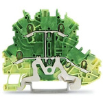 Wago TOPJOB S, 2000 Series Green/Yellow Earth Terminal Block, 1mm², Double-Level, Push-In Cage Clamp Termination, ATEX,