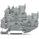 Wago X-COM S, 2022 Series Grey DIN Rail Terminal Block, 2.5mm², Double-Level, Push-In Cage Clamp Termination