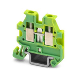 Phoenix Contact Green, Yellow Earth Terminal Block, 2-Level, Screw Termination