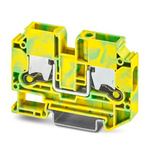 Phoenix Contact XTV 10-PE Series Green, Yellow Terminal Block, 10mm², Single-Level, Push-X Termination