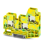 Phoenix Contact XTV 10-TWIN-PE Series Green, Yellow Terminal Block, 10mm², Single-Level, Push-X Termination