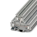 Phoenix Contact MBKKB 2.5-BE Series Grey Feed Through Terminal Block, 2.5mm², 2-Level, Screw Termination