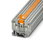 Phoenix Contact UDK 4-MTK-P/P MITSPERRE Series Grey Knife Disconnect Terminal Block, 4mm², 1-Level, Screw Termination