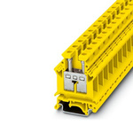 Phoenix Contact UK 16 N YE Series Yellow Feed Through Terminal Block, 16mm², 1-Level, Screw Termination