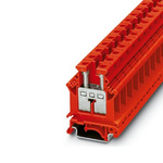 Phoenix Contact UK 16 N RD Series Red Feed Through Terminal Block, 16mm², 1-Level, Screw Termination