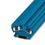 Phoenix Contact STS 4-TWIN/L BU Series Blue Feed Through Terminal Block, 4mm², 1-Level, Spring Cage Termination
