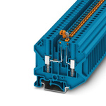 Phoenix Contact USST 4-MT BU Series Blue Knife Disconnect Terminal Block, 4mm², 1-Level, Screw Termination