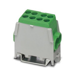 Phoenix Contact UDB 2X25/16 GN Series Green Terminal Block, 25mm², 1-Level, Screw Termination