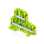 1SNK Series Green, Yellow Terminal Block, 4mm², 2-Level, Push In Termination
