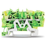 Wago TOPJOB S Series Green, Yellow DIN Rail Terminal Block, 1.5mm², 1-Level, Push-In Cage Clamp Termination, ATEX, EAC