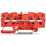 Wago TOPJOB S Series Red DIN Rail Terminal Block, 4mm², 1-Level, Push In Termination, ATEX, CSA, IECEx