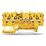 Wago TOPJOB S Series Yellow DIN Rail Terminal Block, 1.5mm², 1-Level, Push-In Cage Clamp Termination, ATEX, EAC Ex,