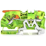 Wago TOPJOB S Series Green, Yellow Earth Terminal Block, 4mm², 1-Level, Push In Termination, ATEX, IECE