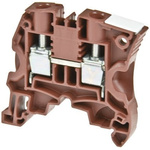 Entrelec ZS6 Series Brown Feed Through Terminal Block, 6mm², Double-Level, Screw Termination, ATEX