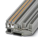 Phoenix Contact PT 2.5-QUATTRO/2P Series Grey DIN Rail Terminal Block, 0.14 → 4mm², Single-Level, Plug In