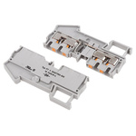 Phoenix Contact PT 4-QUATTRO-DIO 1N 5408/R-L Series Grey Component Terminal Block, Single-Level, Push In Termination