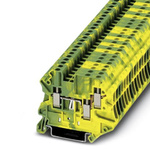 Phoenix Contact UT 2.5-TWIN-PE Series Green, Yellow Feed Through Terminal Block, 2.5mm², Single-Level, Screw Termination