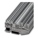 Phoenix Contact ST 2.5-QUATTRO/2P GN Series Green Feed Through Terminal Block, Single-Level, Spring Clamp Termination